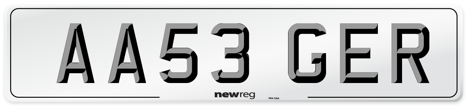 AA53 GER Number Plate from New Reg